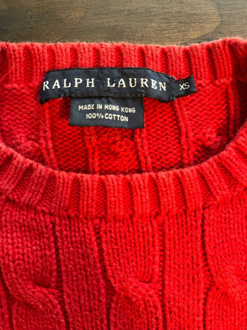 Ralph Lauren Kids Classic Cable Knit Red Sweater
